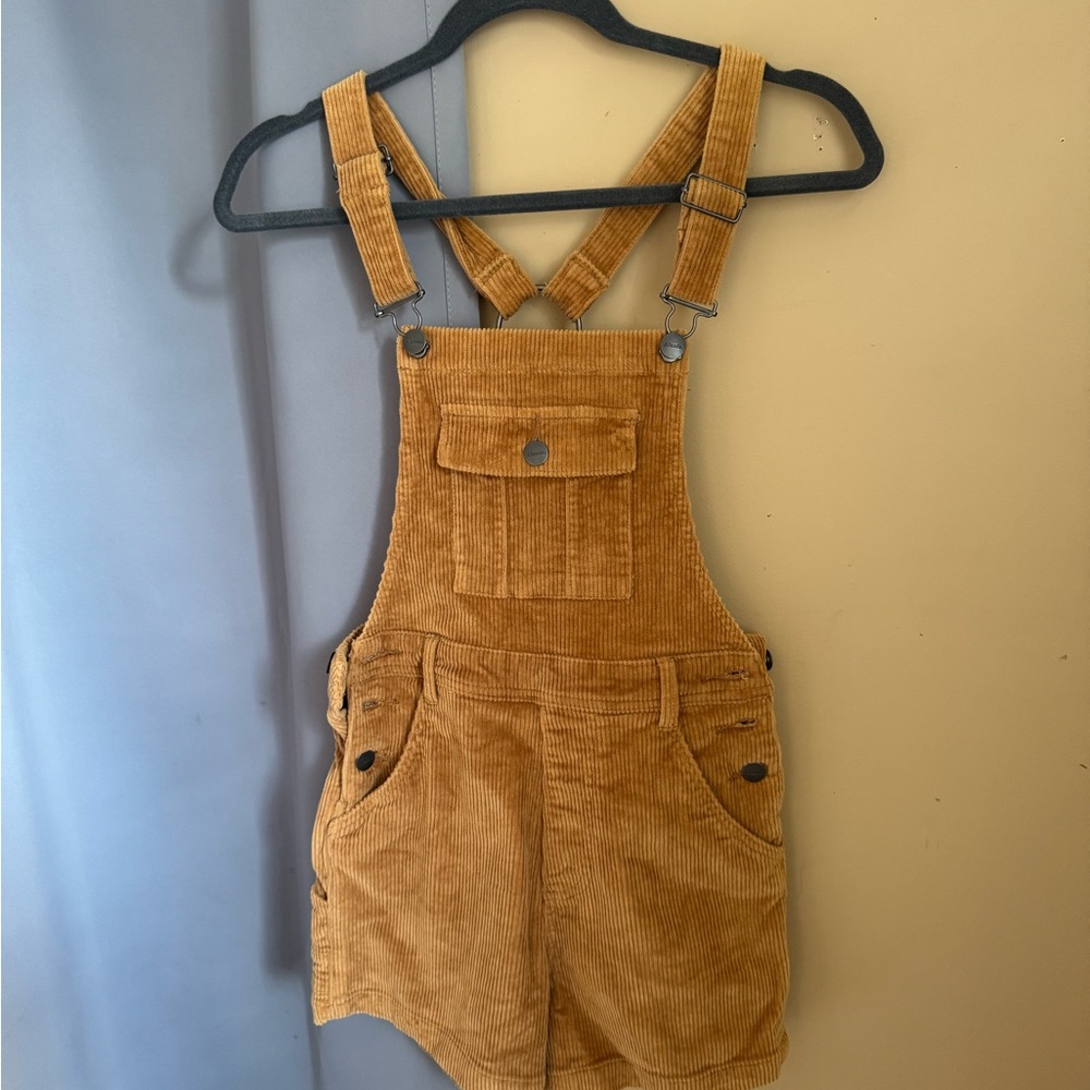 Corduroy Overalls in Tan